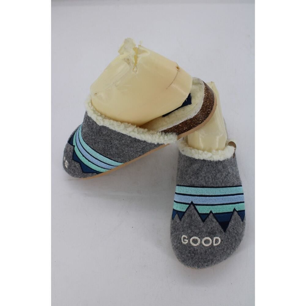 Life is Good Slippers Womens 7 M Mule Clogs Multicolor Comfort Faux Fur Indoor